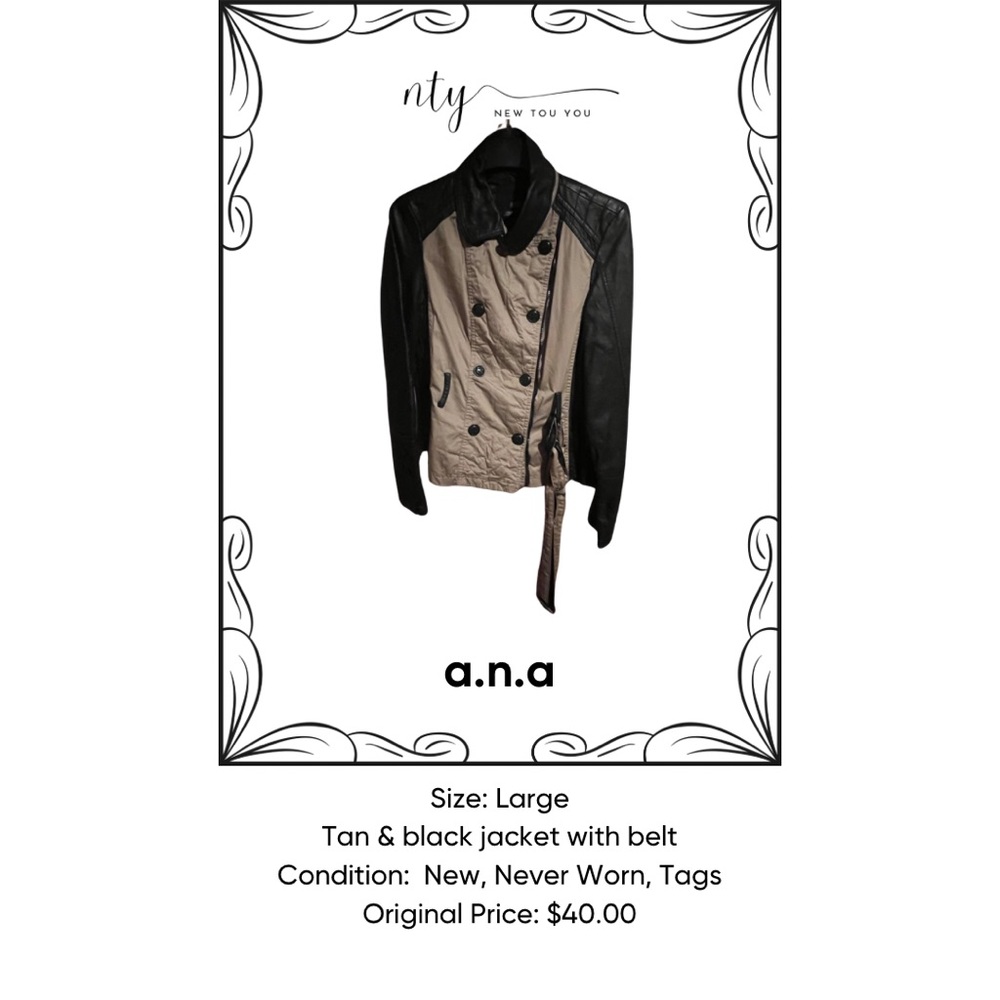Tan & black moto jacket